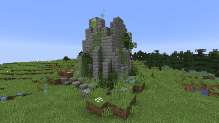 Image of abandoned castle ruins in minecraft